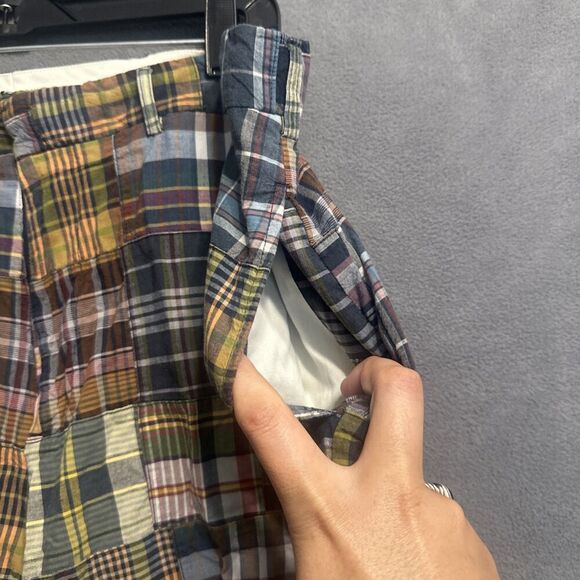 VTG Polo Ralph Lauren Sportswear Patchwork Madras Plaid Shorts Mens Size 36 Y2K - Picture 5 of 10